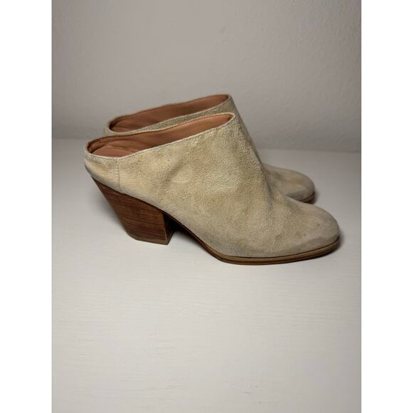 Rachel Comey Womens Mars Mules Suede Bone Size 7 Wood Heel Boot - Picture 2 of 7